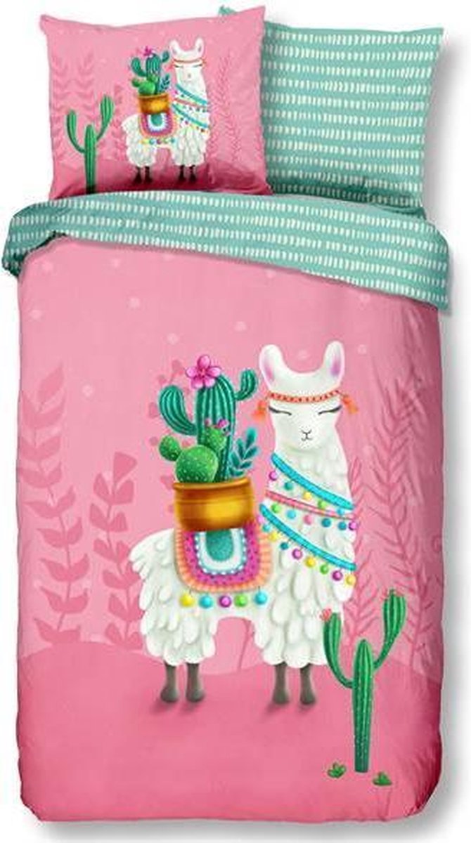 Good Morning dekbedovertrek Lalama 140 x 220 cm katoen - Roze