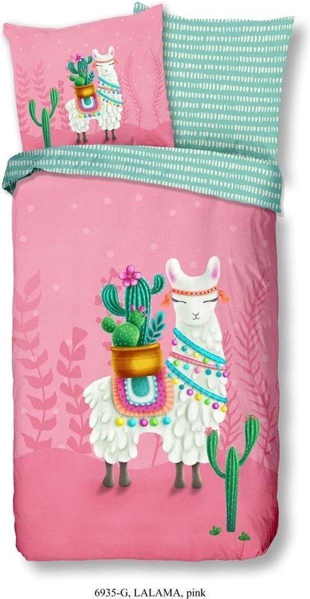 Good Morning dekbedovertrek Lalama 140 x 220 cm katoen - Roze