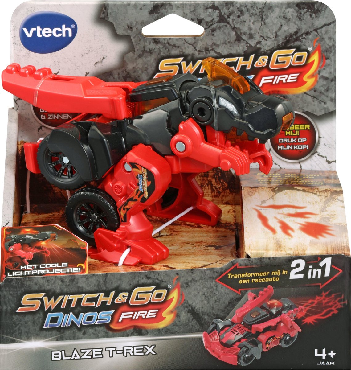 Vtech transformer Fire Blaze de T Rex junior 16,3 cm/zwart - Rood