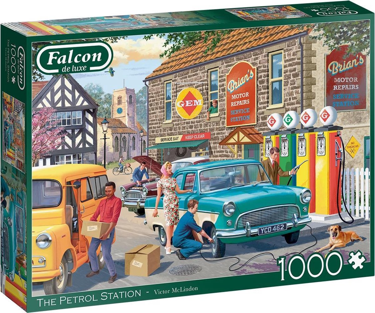 Falcon legpuzzel The Station 68 x 50 karton 1000 stukjes - Petrol