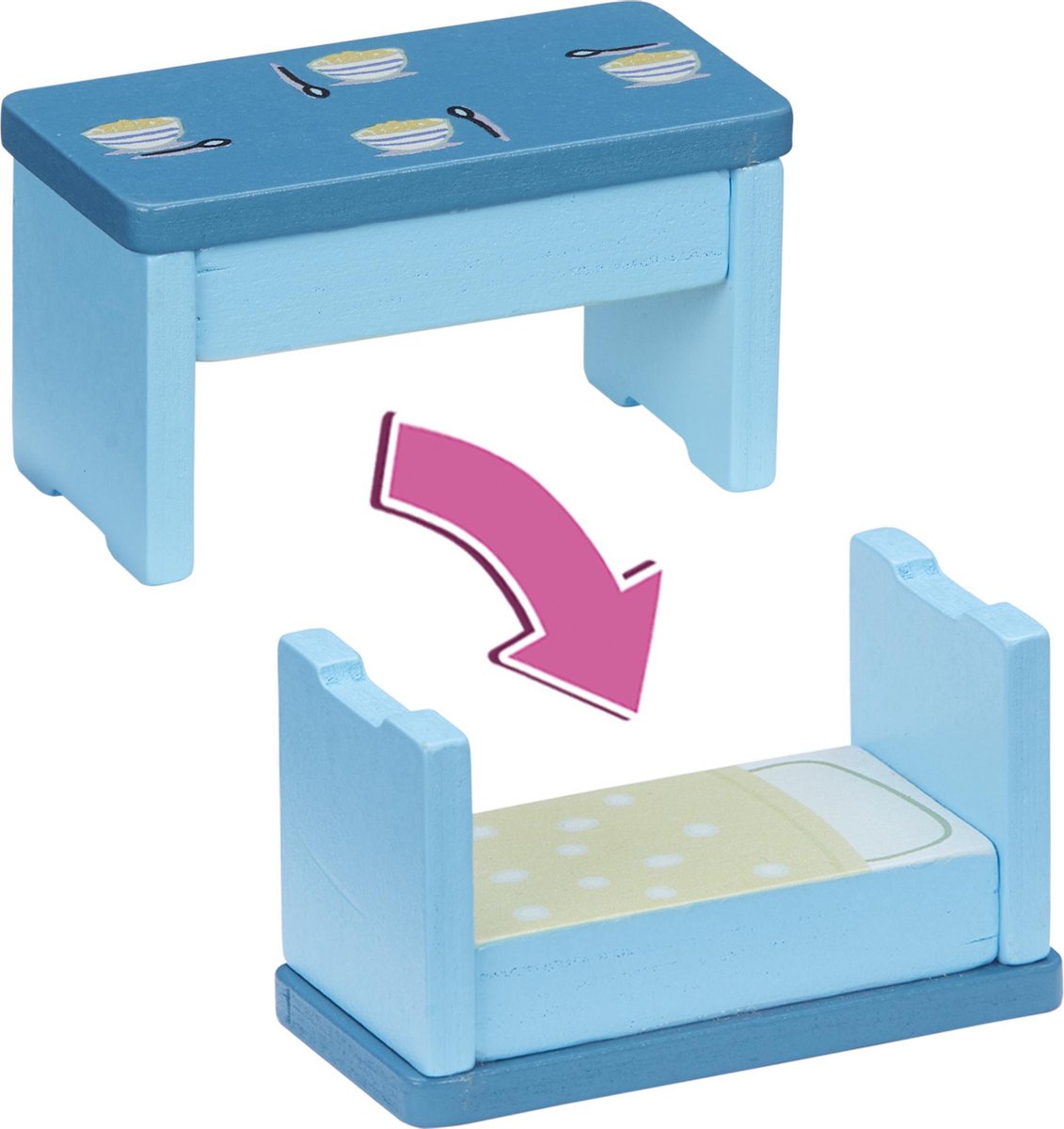 Peppa Pig Nickelodeon speelset familiehuis 30 cm hout 7 delig