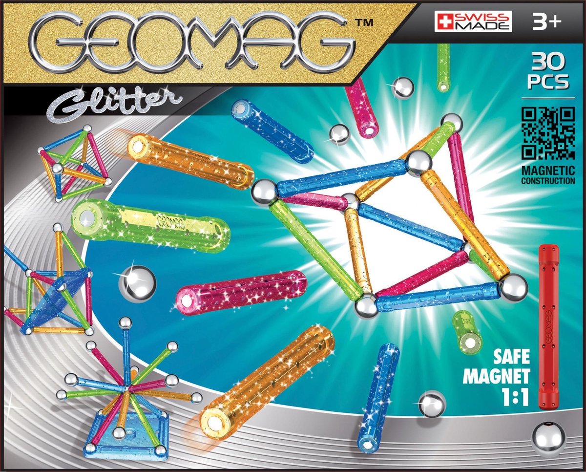 Geomag Glitter multicolor 30 delig