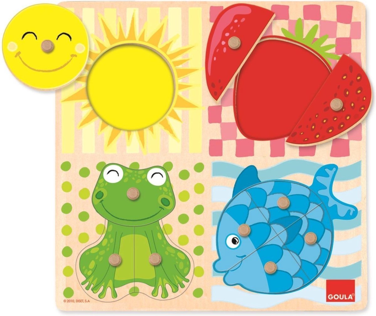 Jumbo Goula vormenpuzzel Vier Kleuren junior hout 10 stukjes