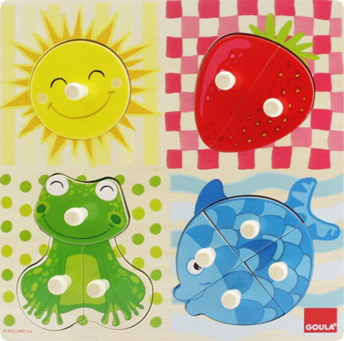 Jumbo Goula vormenpuzzel Vier Kleuren junior hout 10 stukjes