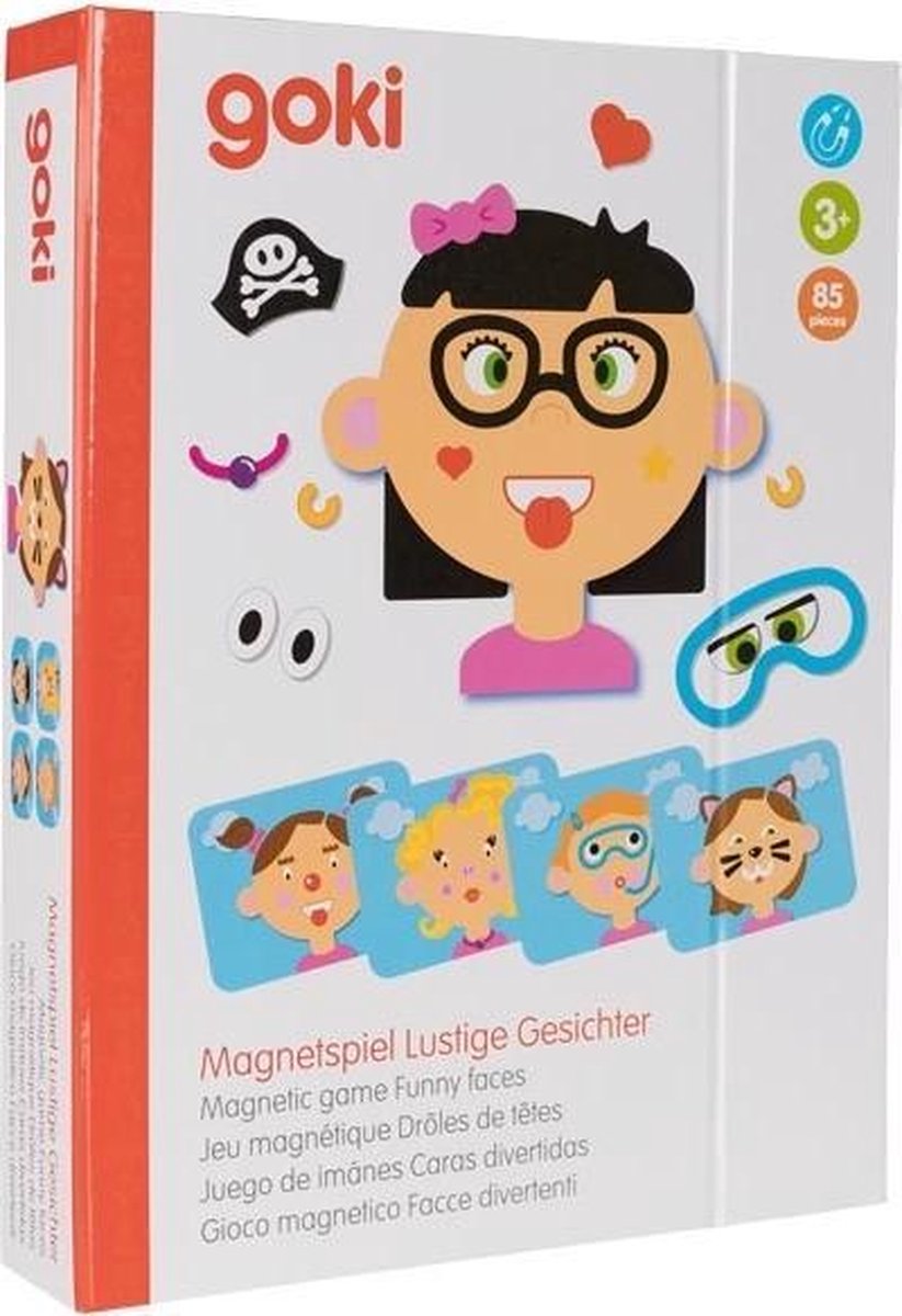 Goki Magneetspel Gekke Gezichten meisje 85 delig