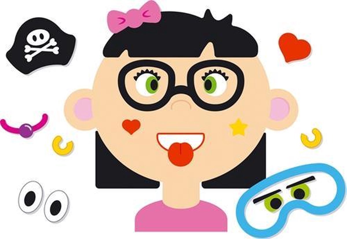 Goki Magneetspel Gekke Gezichten meisje 85 delig