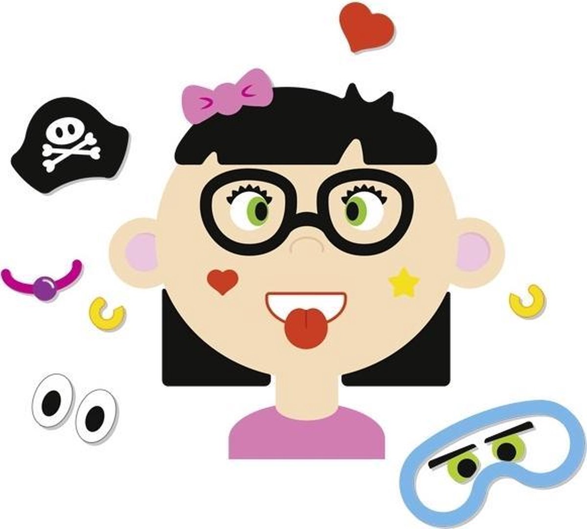 Goki Magneetspel Gekke Gezichten meisje 85 delig