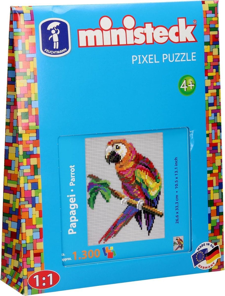 Ministeck papegaai 1300 delig - Blauw