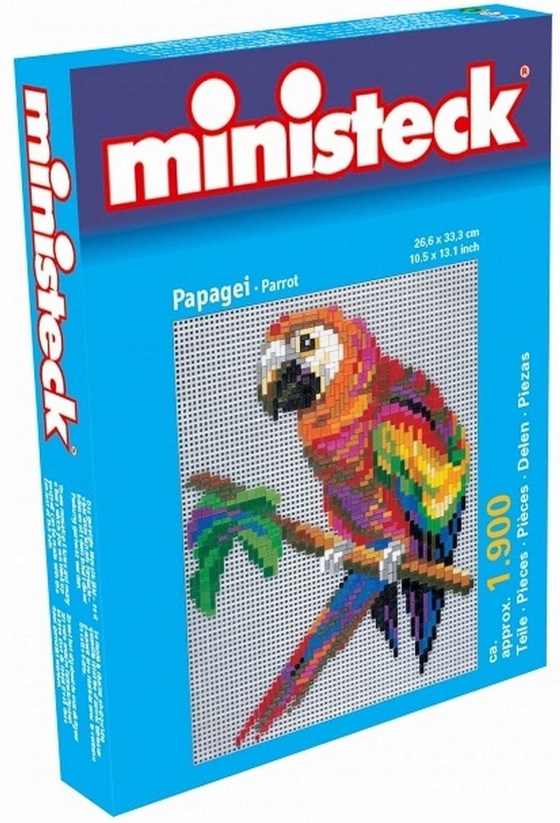 Ministeck papegaai 1300 delig - Blauw