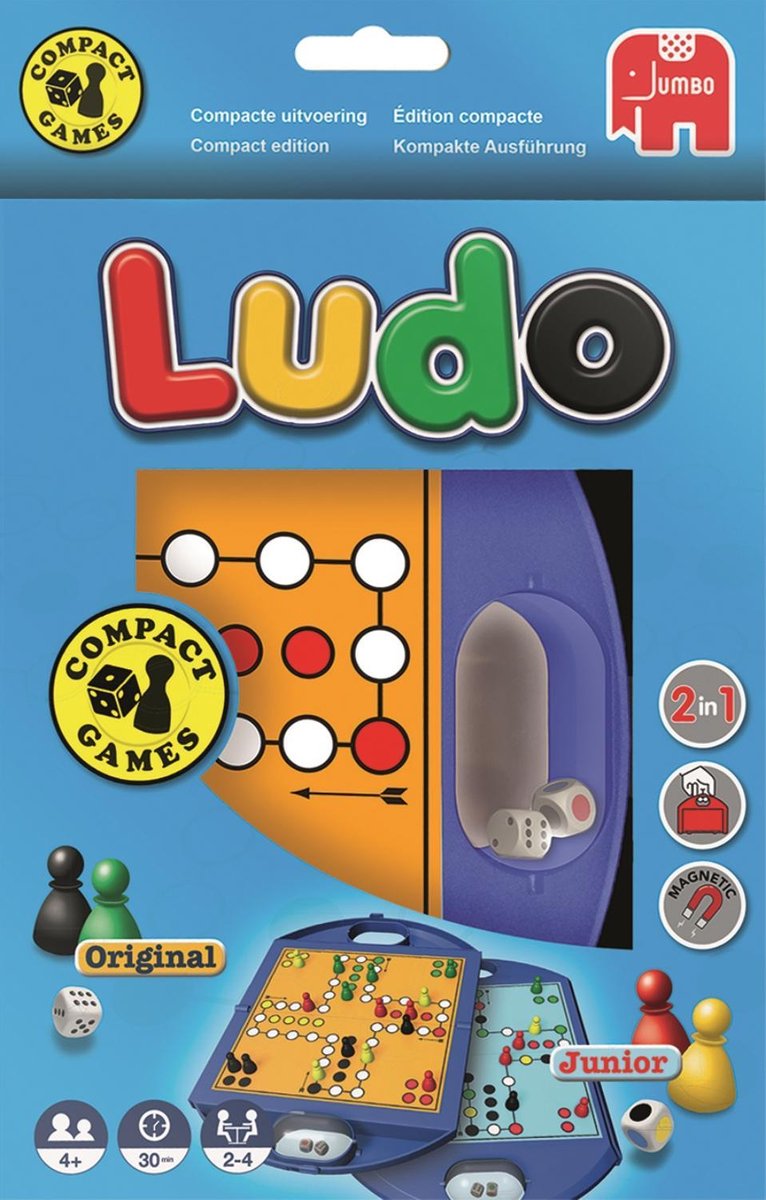 Jumbo Mens erger je niet: Ludo reisspel - Blauw