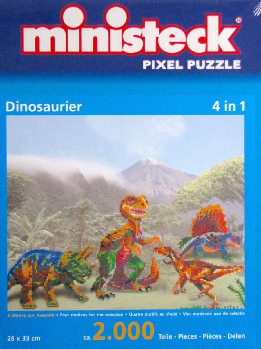 Ministeck dinosauriër 4 in 1 2000 delig - Blauw