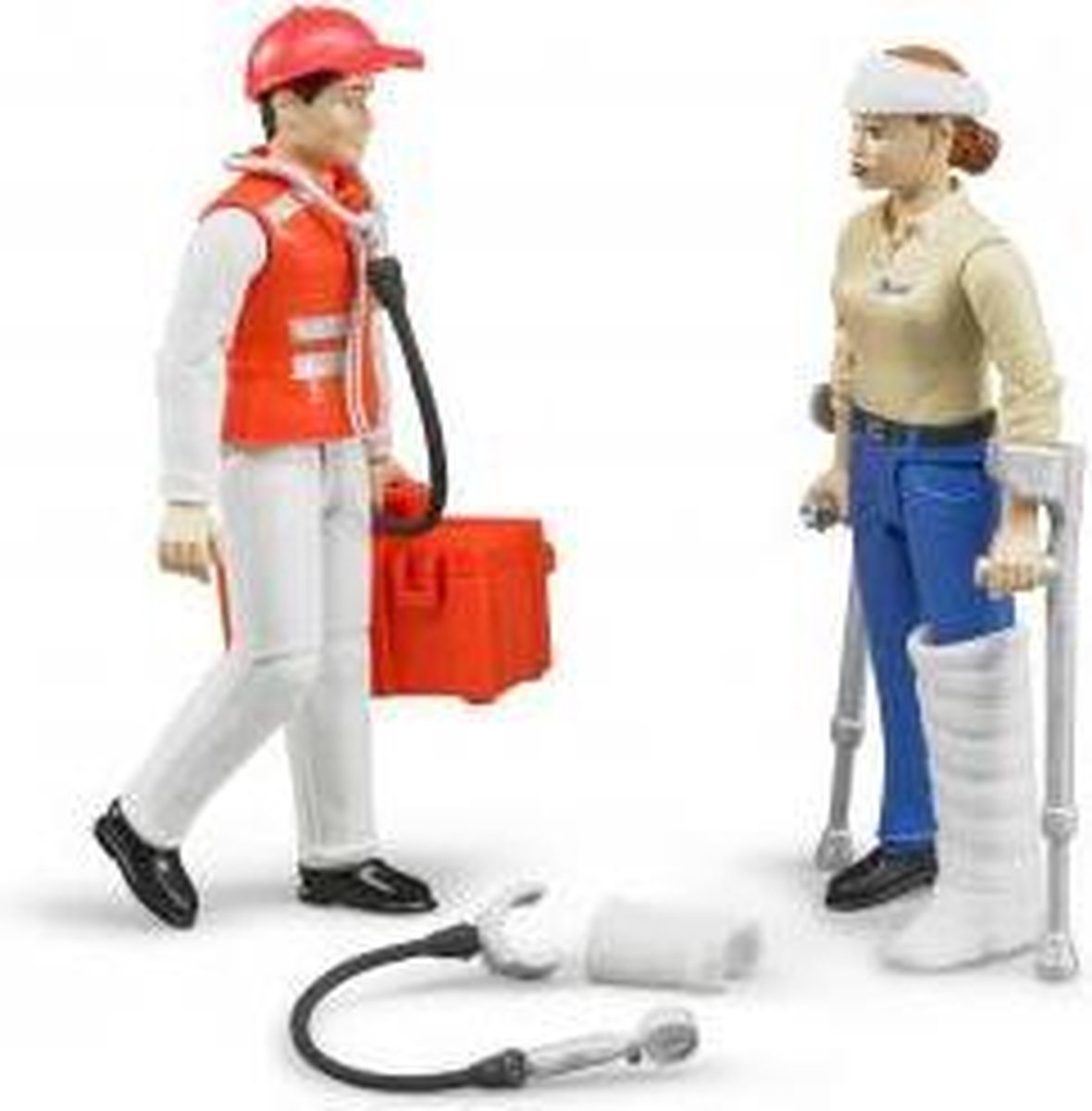Bruder figurenset ambulancebroeder en patiënt (62710) - Grijs