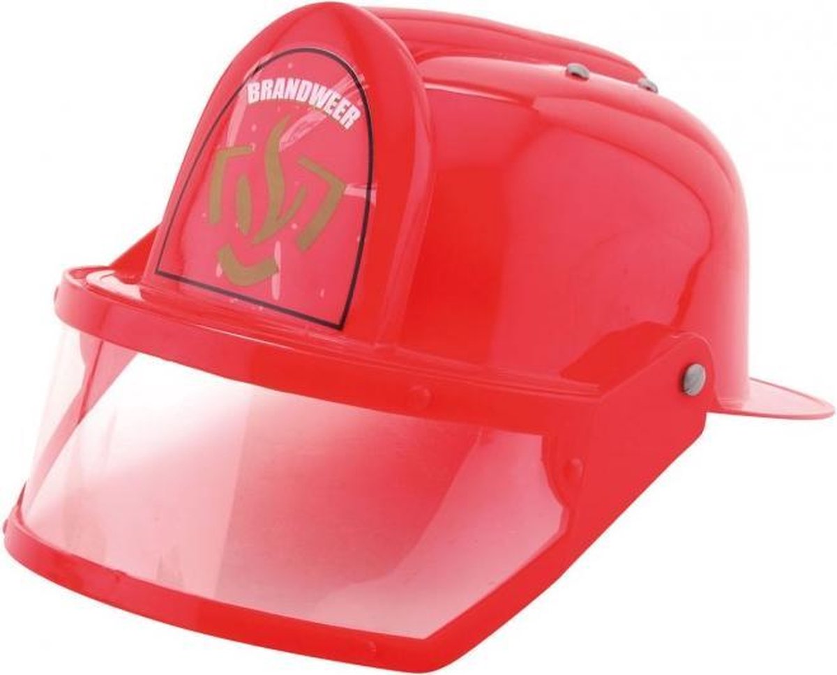 Johntoy brandweerhelm met vizier - Rood