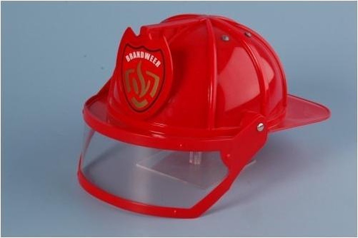 Johntoy brandweerhelm met vizier - Rood