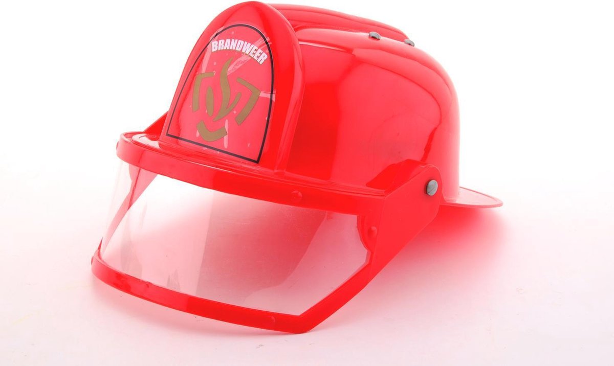 Johntoy brandweerhelm met vizier - Rood