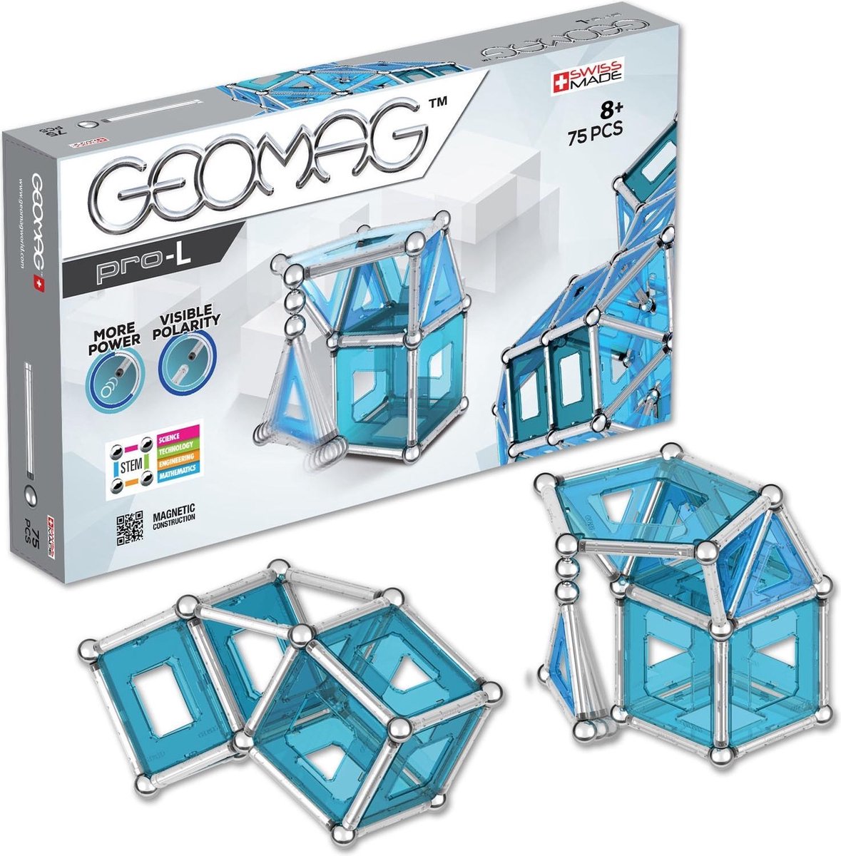 Geomag Pro L/zilver 75 delig - Blauw