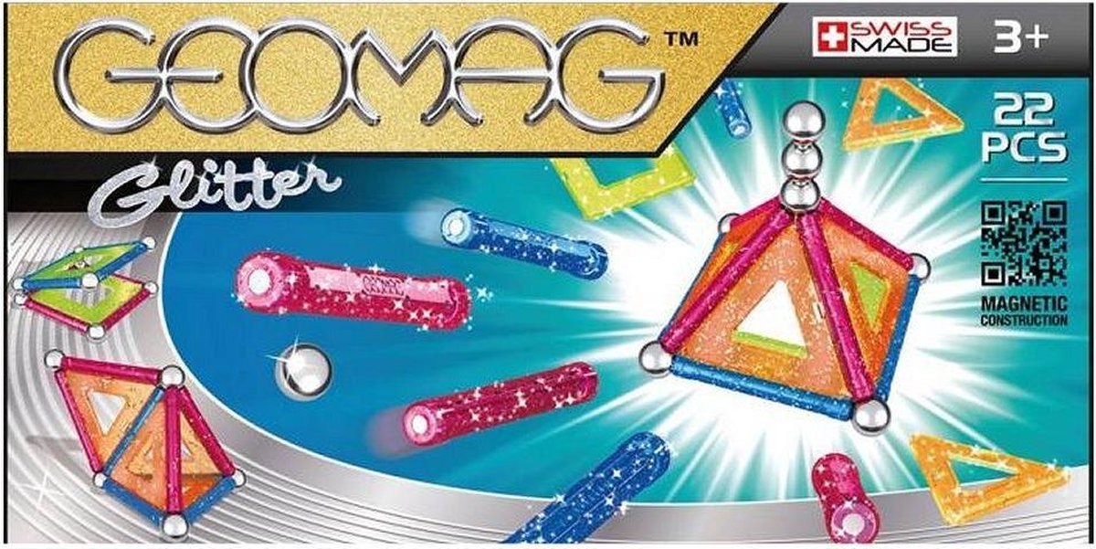 Geomag Glitter multicolor 22 delig