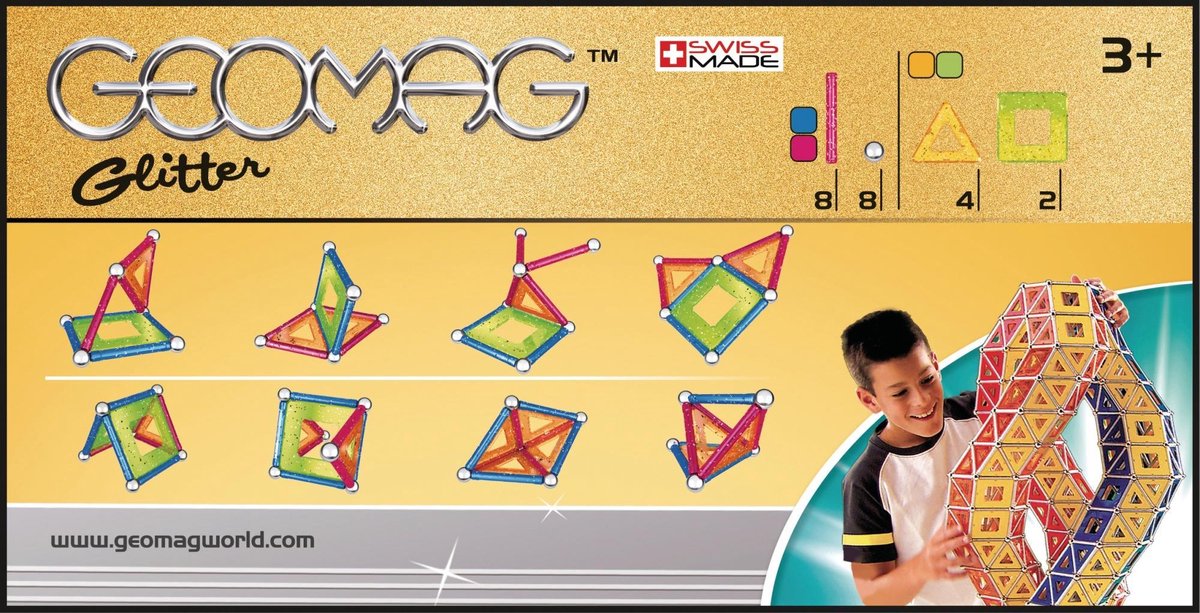 Geomag Glitter multicolor 22 delig