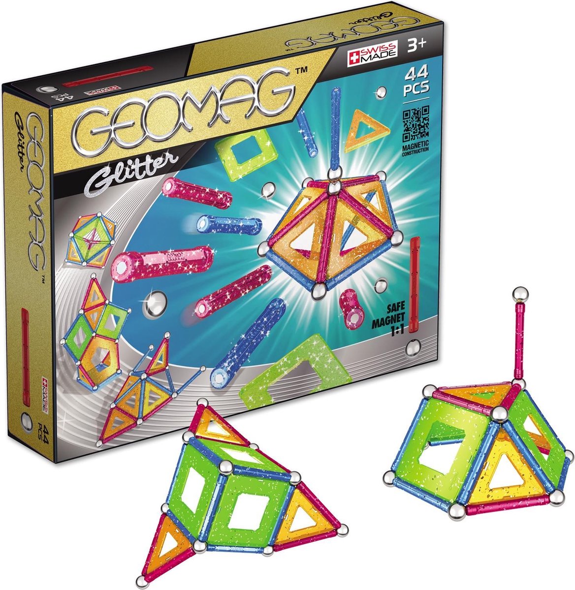 Geomag Glitter multicolor 44 delig