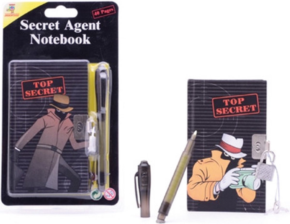 Johntoy secret notebook met pen - Zwart