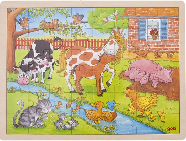 Goki legpuzzel Boerderij junior hout 48 stukjes