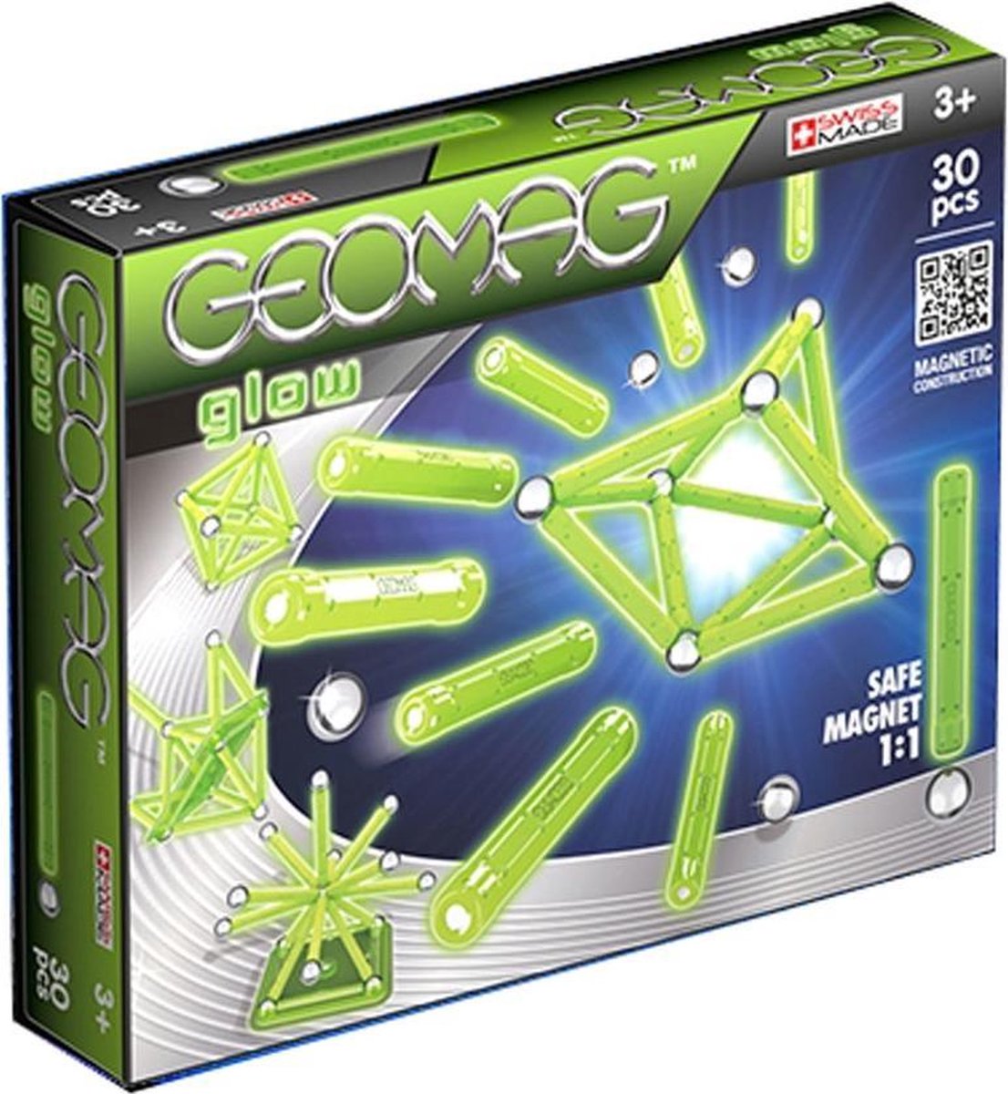 Geomag Color Glow in the Dark licht 30 delig - Groen