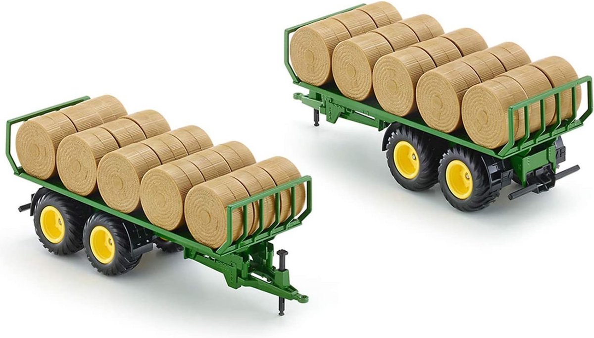 Siku John Deere balenwagen met hooibalen groen/ (2891) - Geel