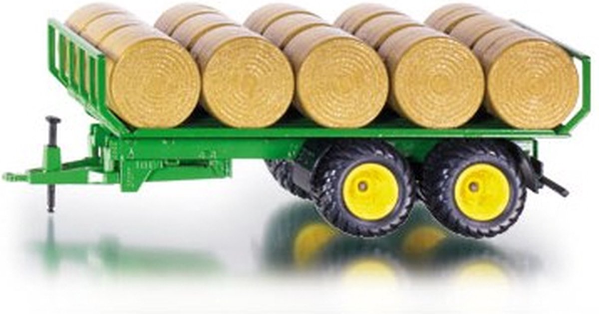 Siku John Deere balenwagen met hooibalen groen/ (2891) - Geel