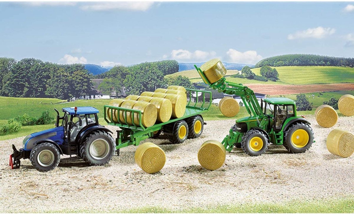 Siku John Deere balenwagen met hooibalen groen/ (2891) - Geel