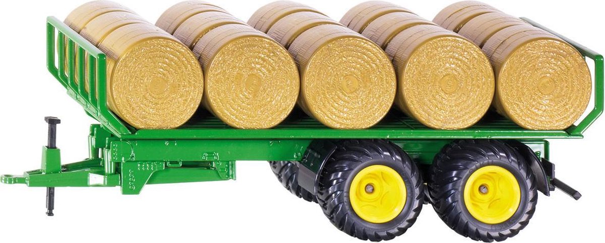 Siku John Deere balenwagen met hooibalen groen/ (2891) - Geel