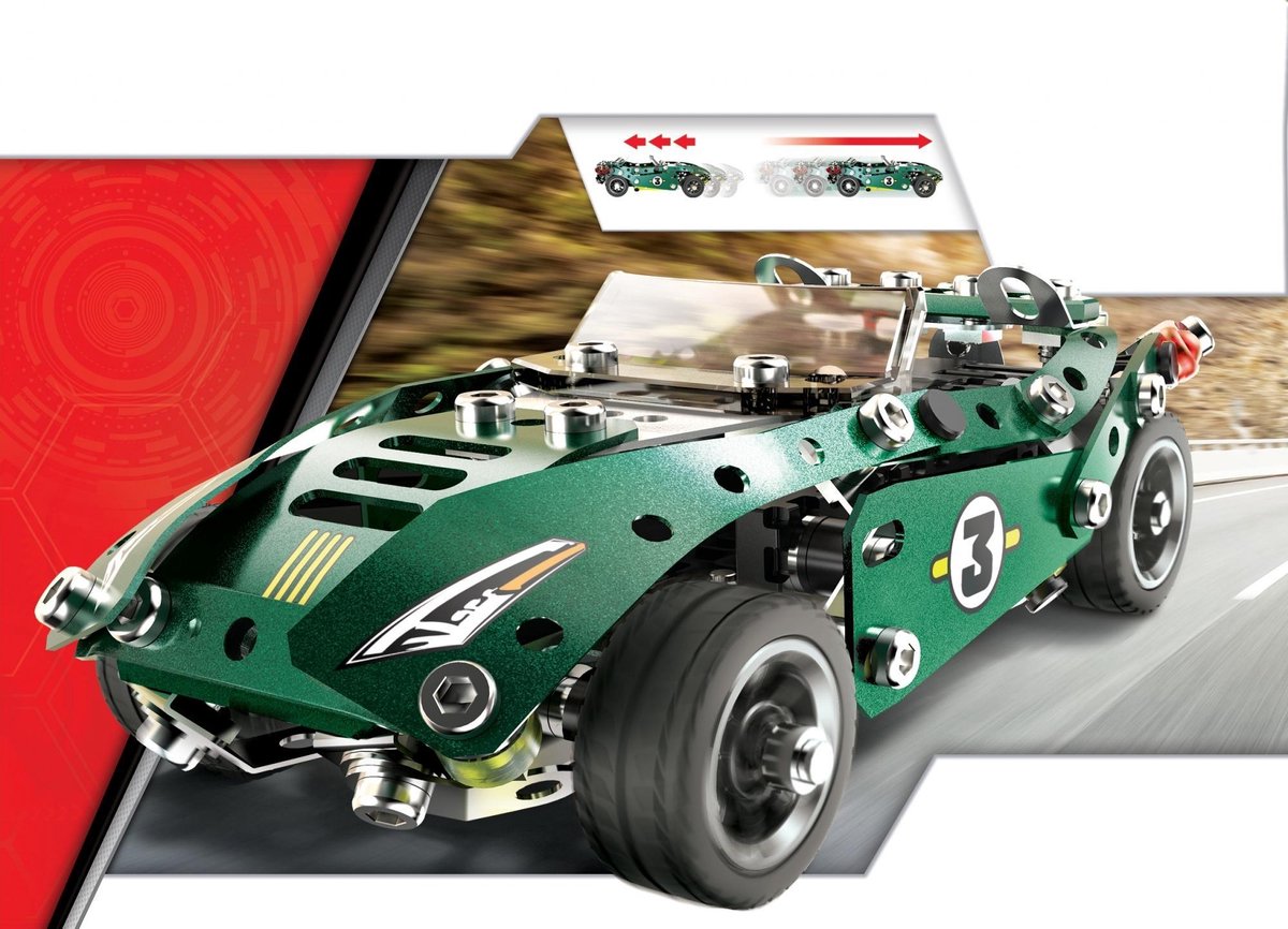 Meccano bouwpakket 5 in 1 set Roadster - Verde