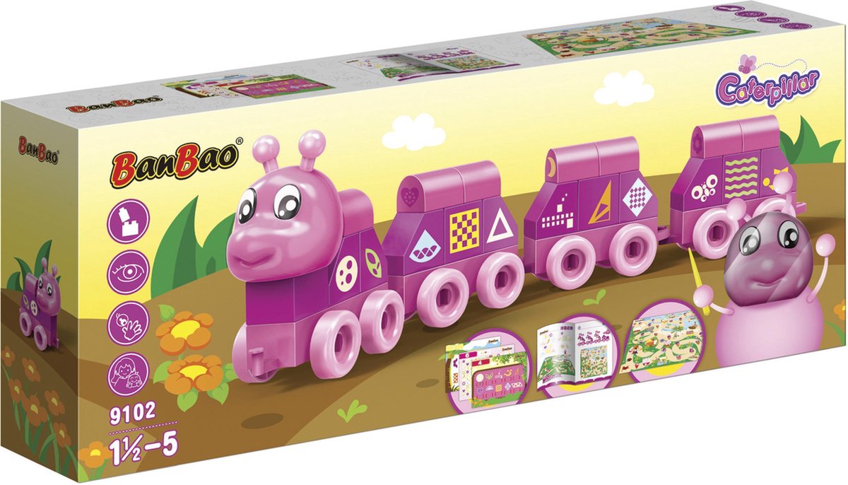 BanBao Caterpillar duizendpoot Symbols 45 delig - Roze