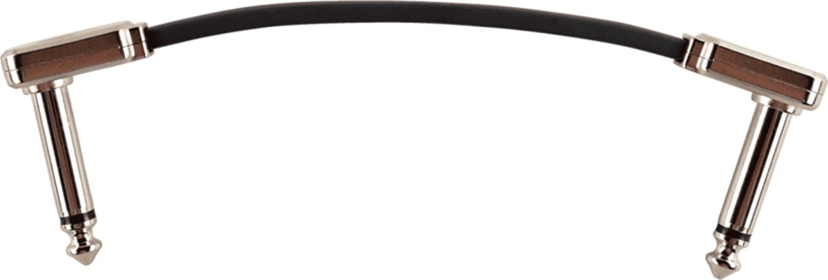 Ernie Ball 6225 Flat Ribbon Patch Cable patchkabel haaks 7.5 cm platte jacks zwart