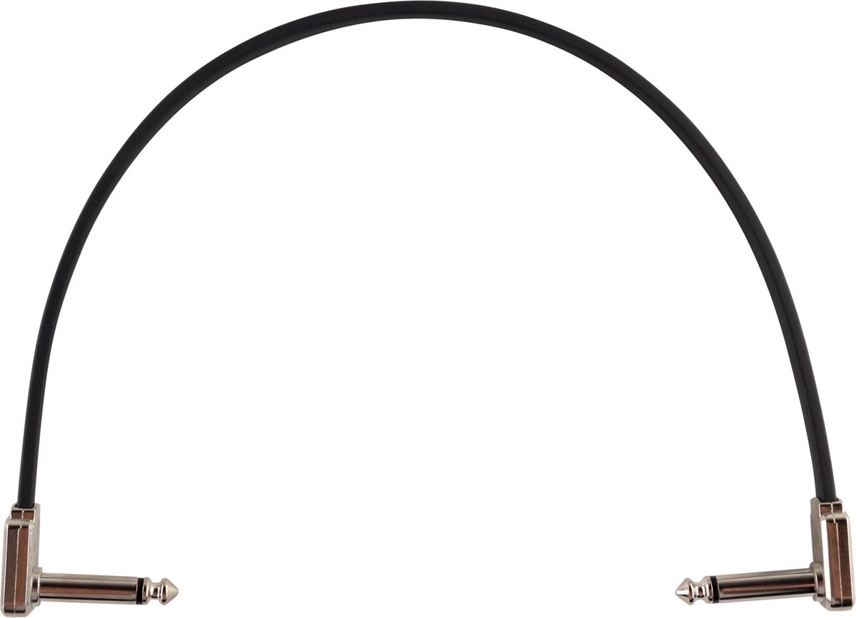 Ernie Ball 6227 Flat Ribbon Patch Cable patchkabel haaks 30 cm platte jacks zwart
