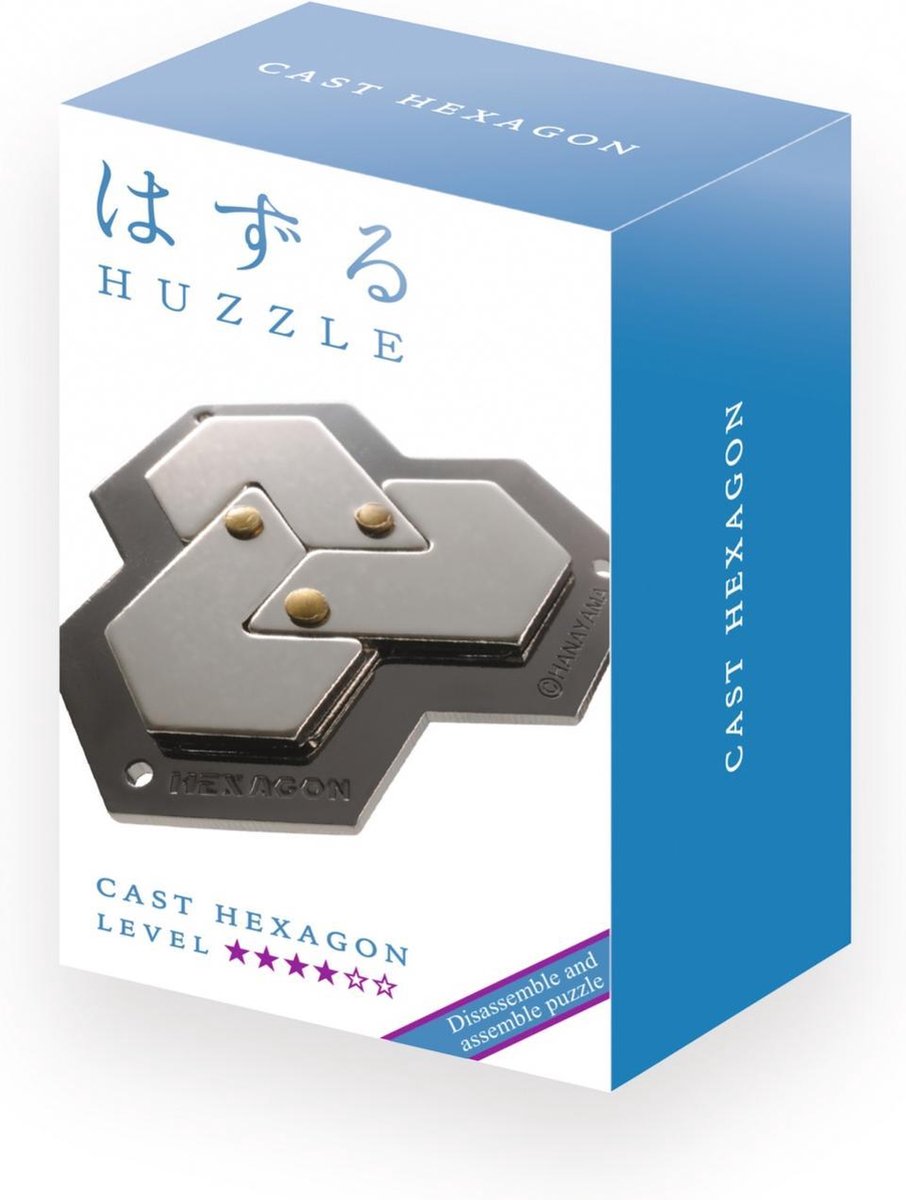 Huzzle breinbreker Cast Hexagon 11,8 staal zilver - Silver