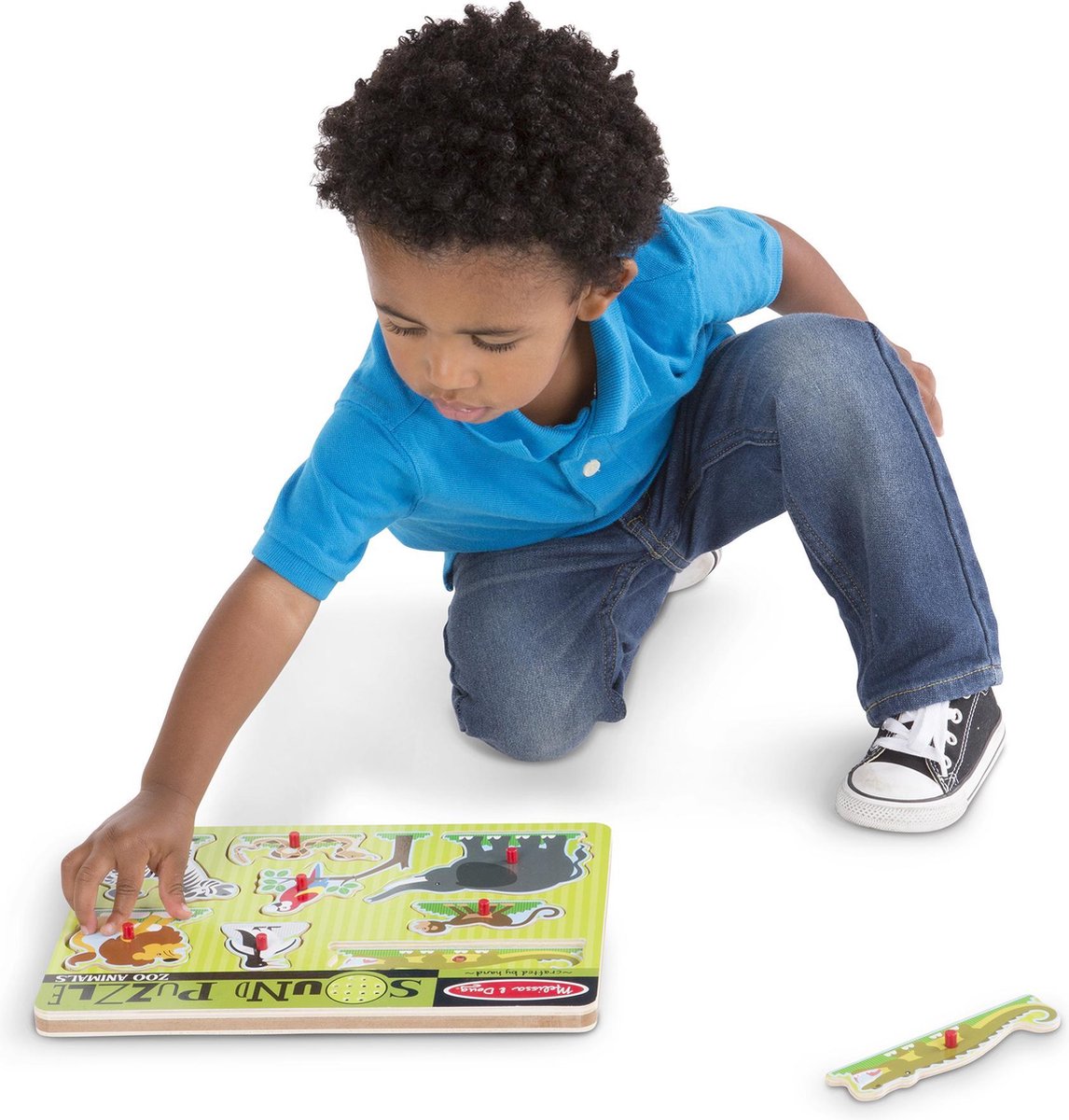 Melissa & Doug vormenpuzzel met geluid dierentuindieren 8 stukjes