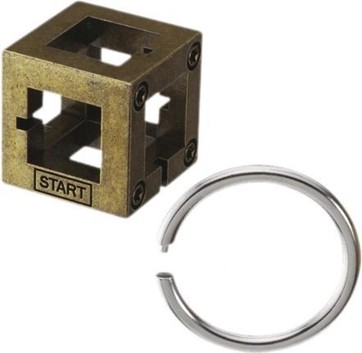 Huzzle breinbreker Cast Box 11,8 cm staal brons