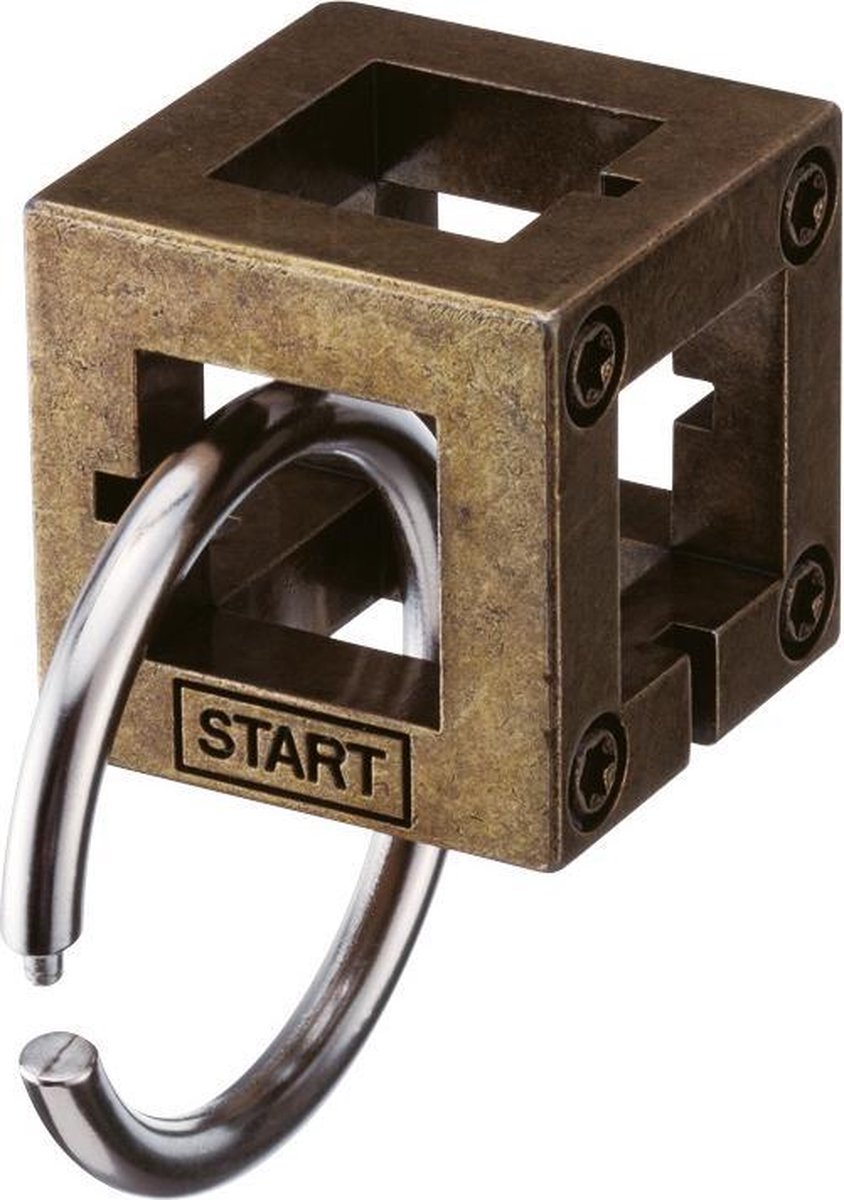 Huzzle breinbreker Cast Box 11,8 cm staal brons