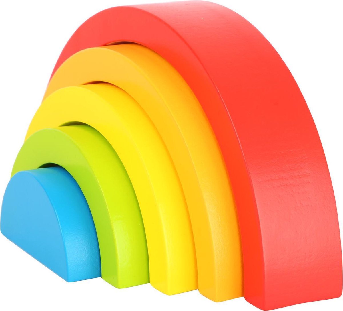 Small Foot Houten blokken regenboog 16 cm hout 5 delig