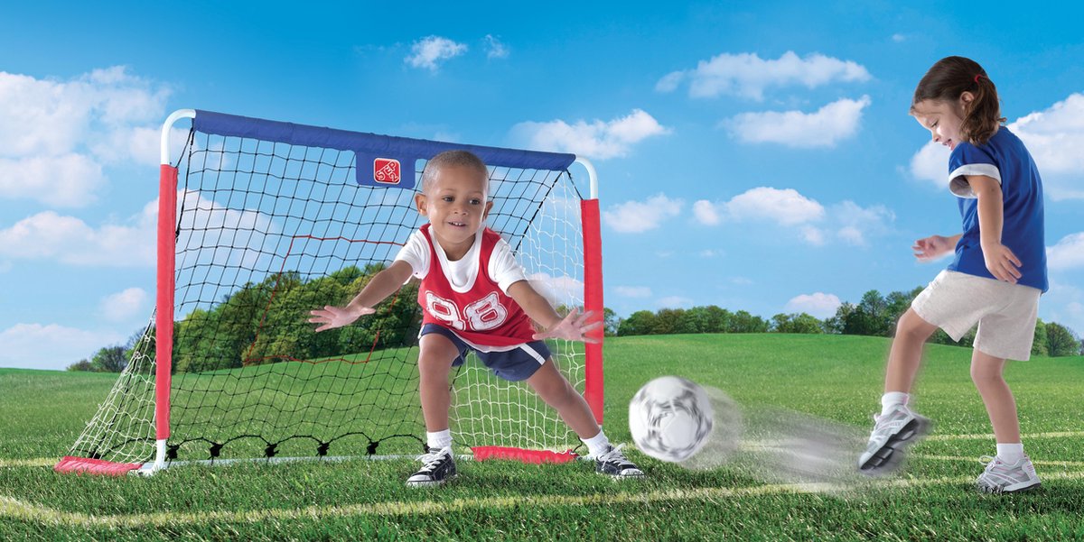 Step2 kickback voetbal en hockeygoal 6 delig 123 cm - Wit