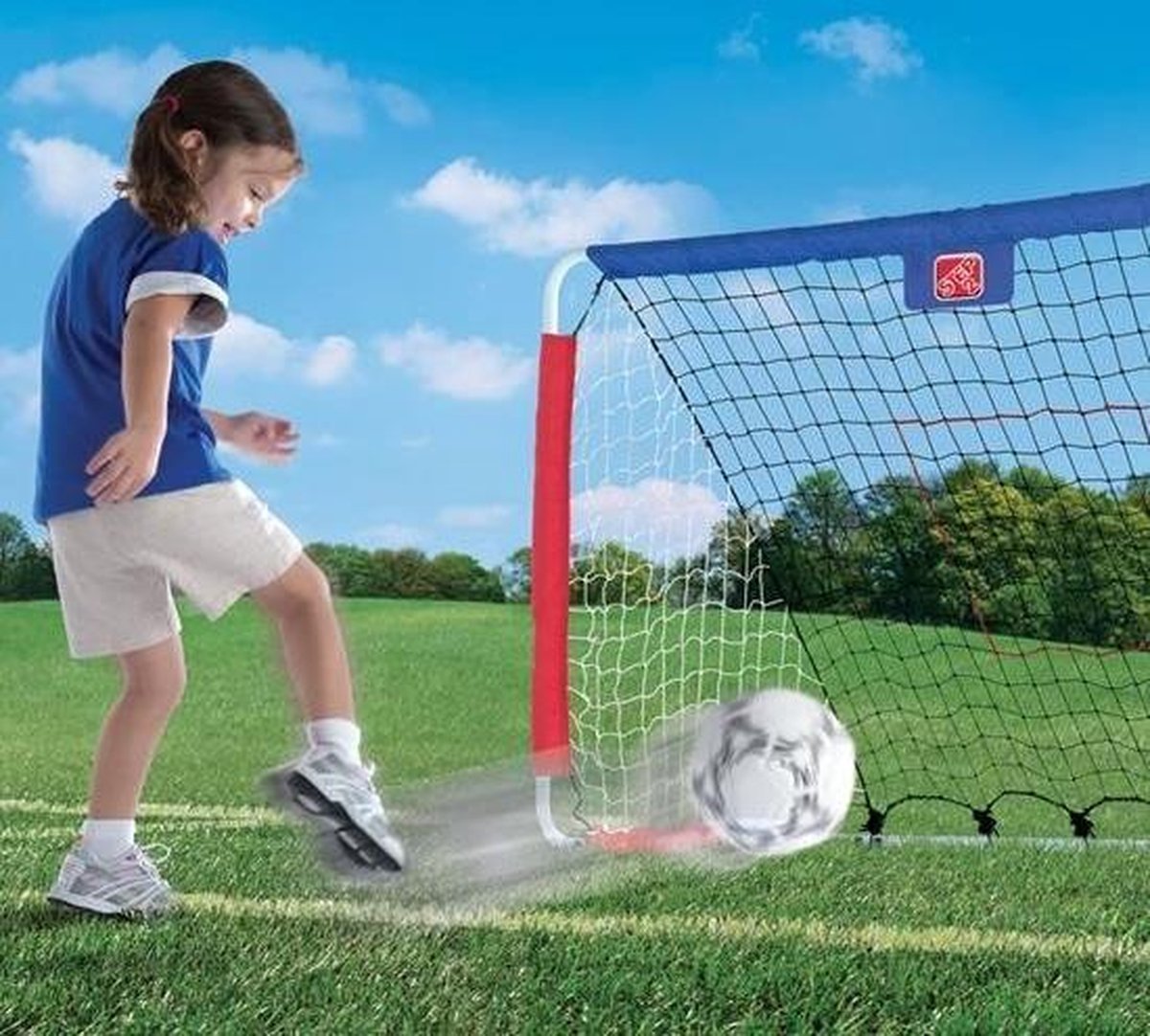 Step2 kickback voetbal en hockeygoal 6 delig 123 cm - Wit