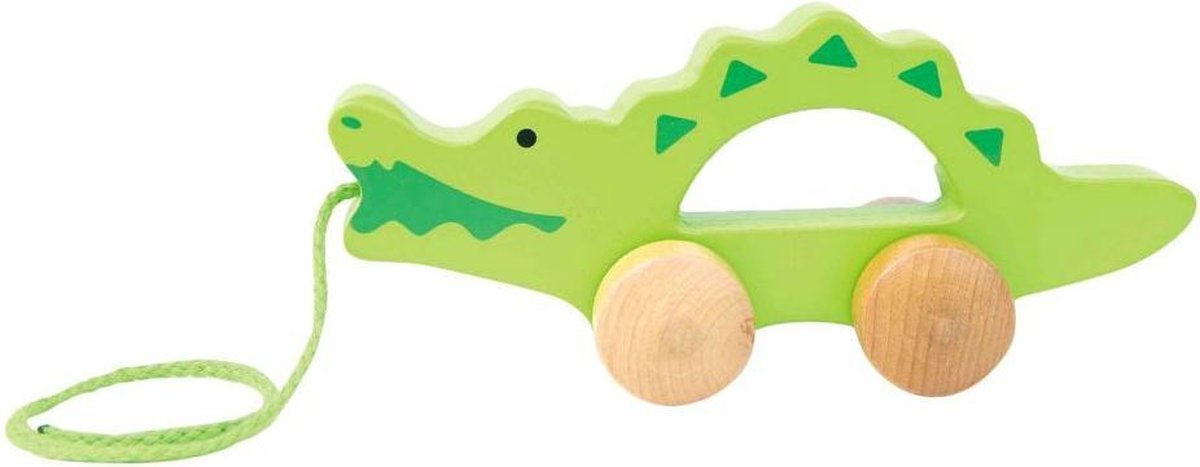 Hape Houten trekdier krokodil 19 cm - Groen