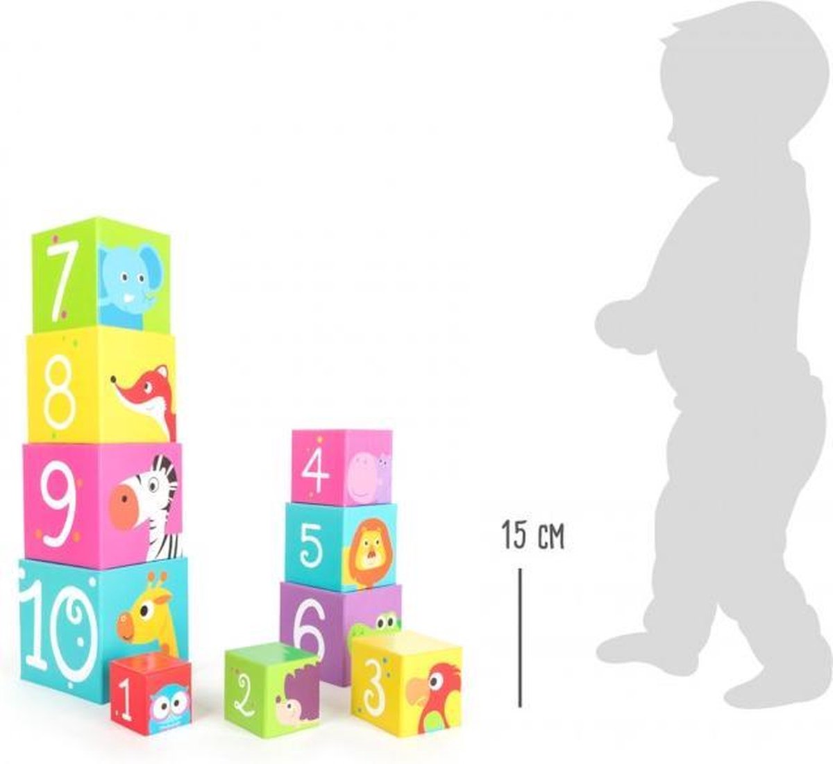 Small Foot stapelblokken wilde dieren 15 cm