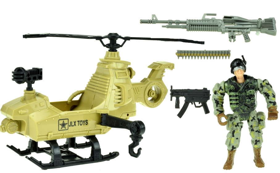 Toi-Toys Toi Toys speelset Army soldaat met helikopter 5 delig leger - Groen