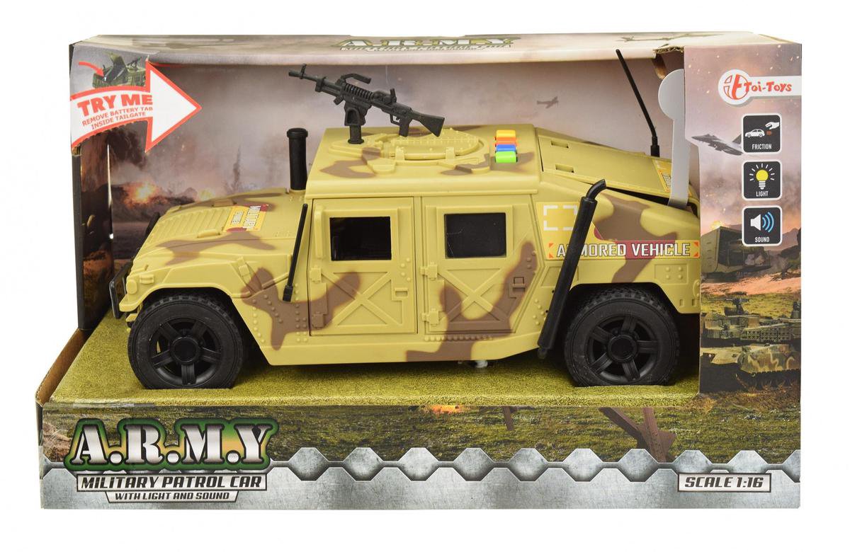 Toi-Toys Toi Toys pantservoertuig Army schaal 1:16 kaki 22 cm