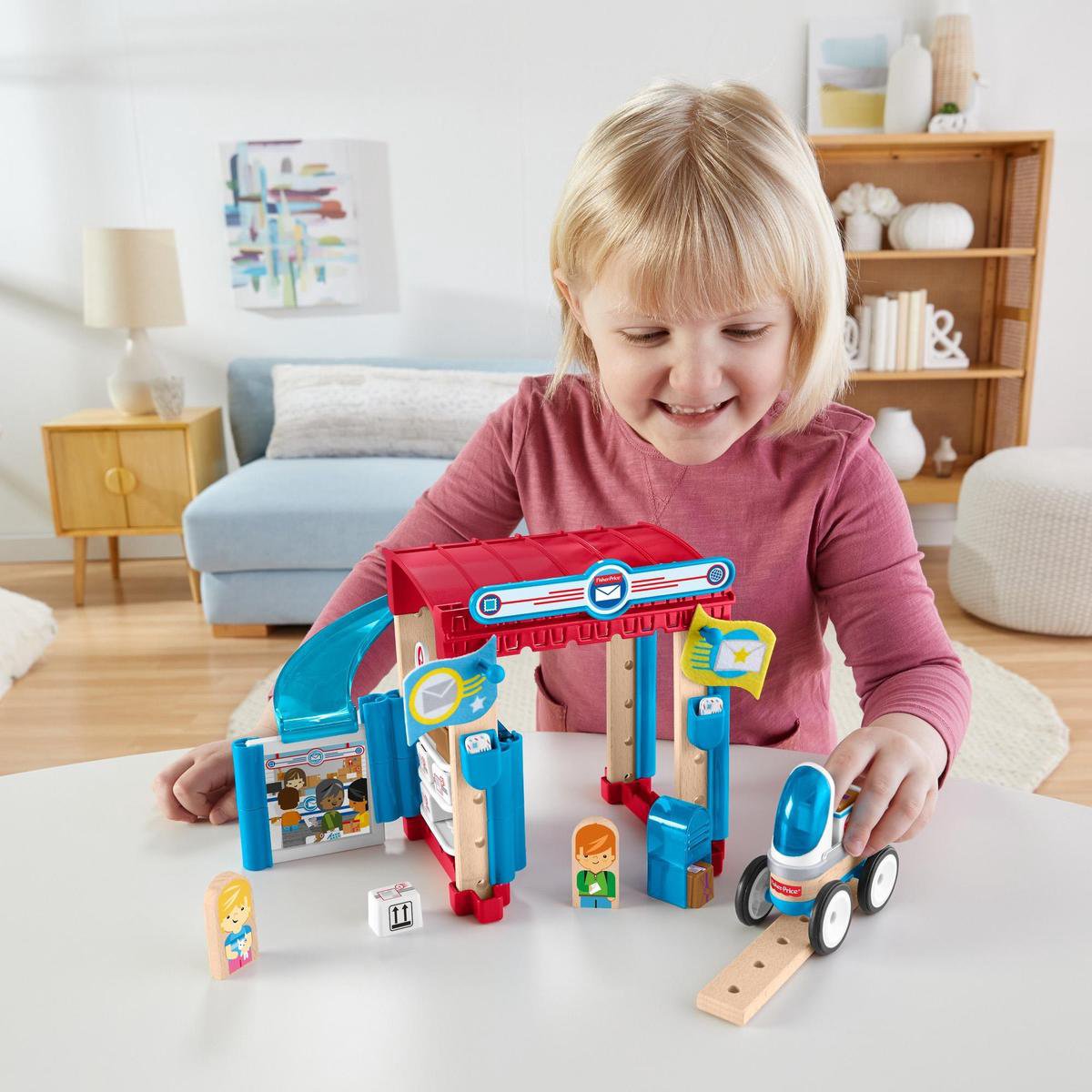 Fisher Price bouwpakket Wonder Makers Postkantoor hout 35 delig