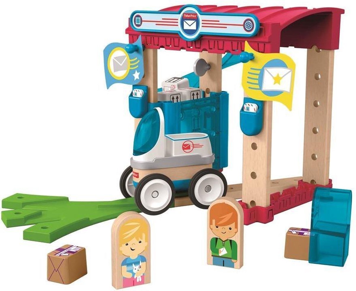 Fisher Price bouwpakket Wonder Makers Postkantoor hout 35 delig