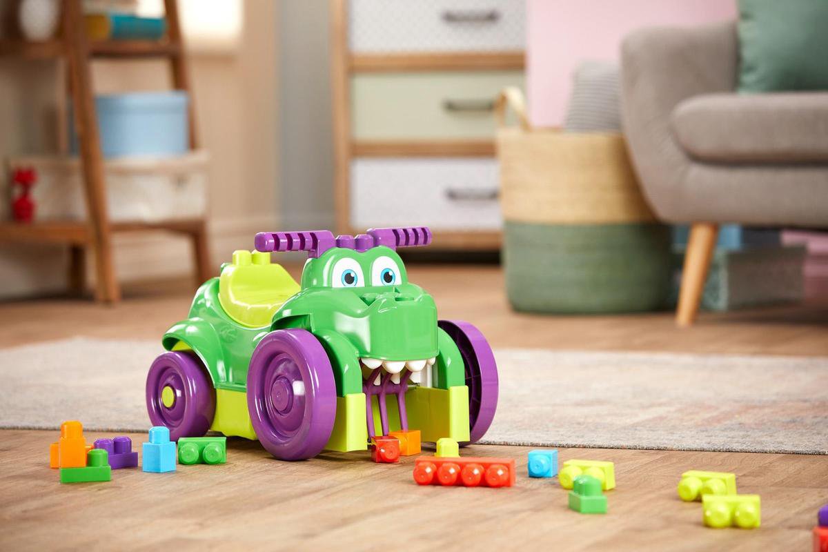 Mega Bloks bouwwagen constructiespeelgoed Krokodil 26 delig - Groen