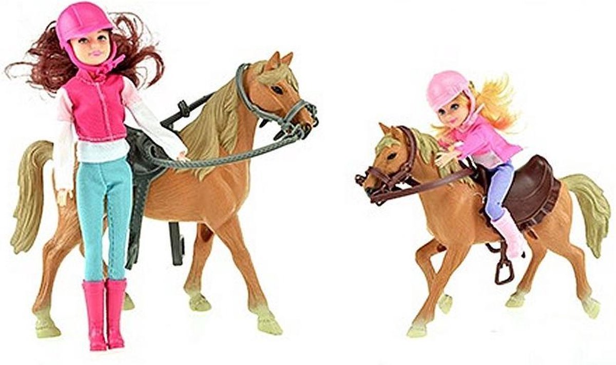 Toi-Toys Toi Toys Horses Paard met veulen en twee poppen