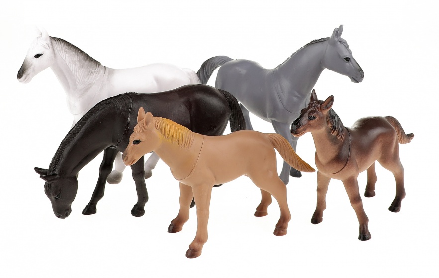 Toi-Toys Toi Toys speelset paarden 5 delig 12 cm